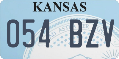 KS license plate 054BZV