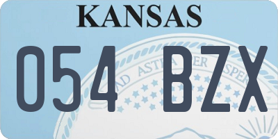 KS license plate 054BZX