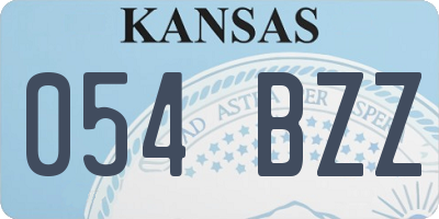 KS license plate 054BZZ