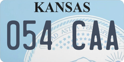 KS license plate 054CAA