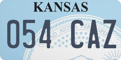 KS license plate 054CAZ
