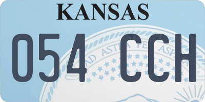 KS license plate 054CCH
