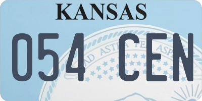 KS license plate 054CEN