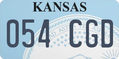KS license plate 054CGD