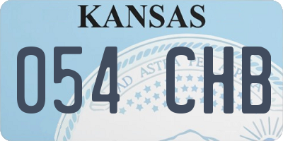 KS license plate 054CHB