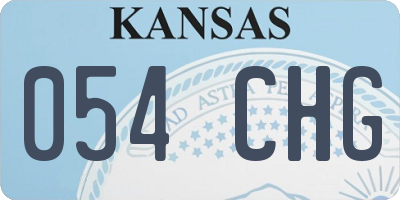 KS license plate 054CHG