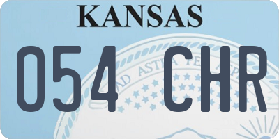 KS license plate 054CHR