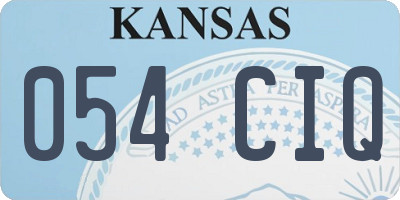 KS license plate 054CIQ