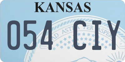 KS license plate 054CIY