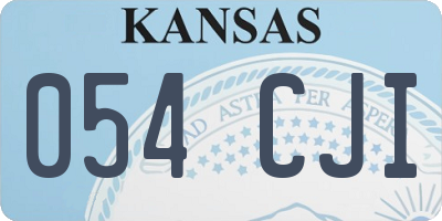 KS license plate 054CJI