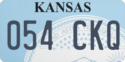 KS license plate 054CKQ