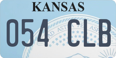 KS license plate 054CLB