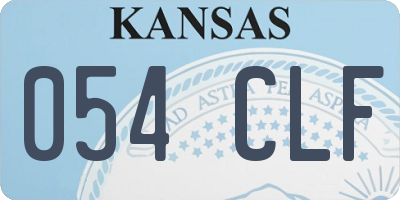 KS license plate 054CLF