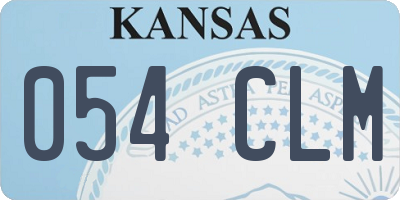 KS license plate 054CLM