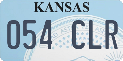 KS license plate 054CLR