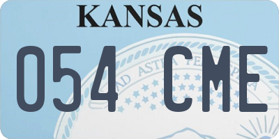KS license plate 054CME