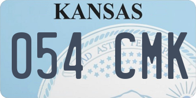 KS license plate 054CMK