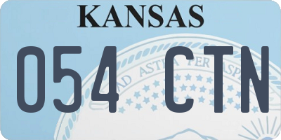 KS license plate 054CTN