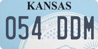 KS license plate 054DDM