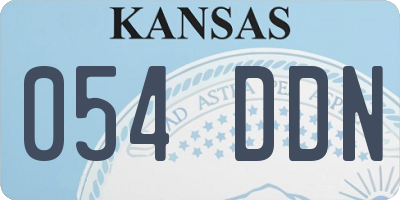 KS license plate 054DDN