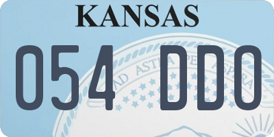 KS license plate 054DDO