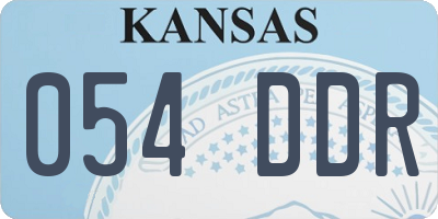 KS license plate 054DDR