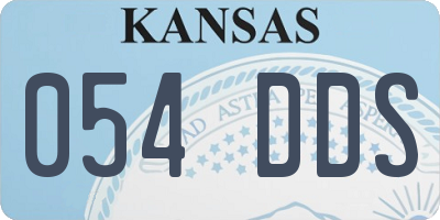 KS license plate 054DDS