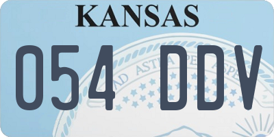 KS license plate 054DDV