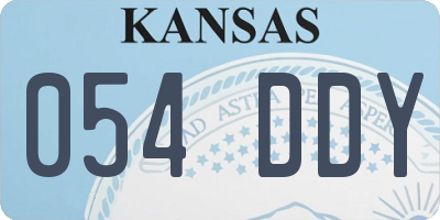 KS license plate 054DDY