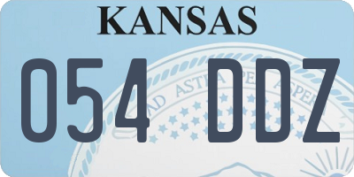 KS license plate 054DDZ