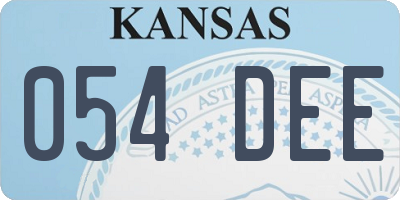 KS license plate 054DEE