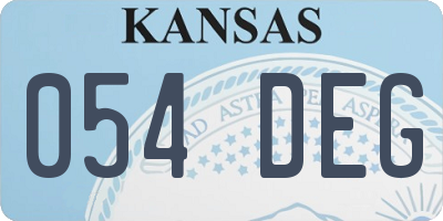 KS license plate 054DEG