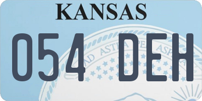 KS license plate 054DEH