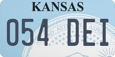 KS license plate 054DEI