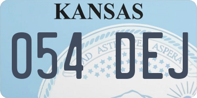 KS license plate 054DEJ