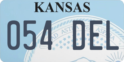 KS license plate 054DEL