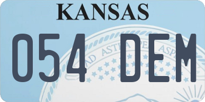 KS license plate 054DEM