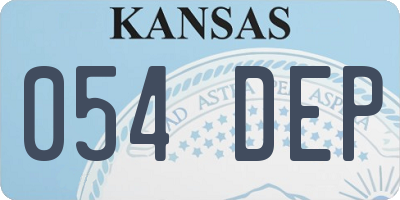 KS license plate 054DEP