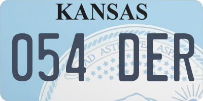 KS license plate 054DER