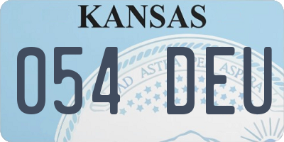 KS license plate 054DEU