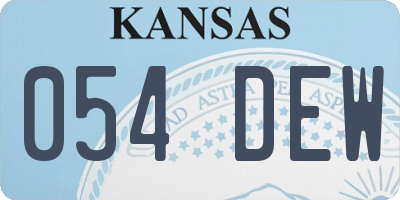 KS license plate 054DEW