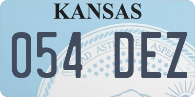 KS license plate 054DEZ