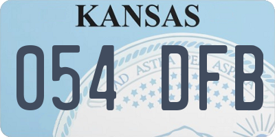 KS license plate 054DFB