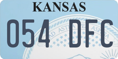 KS license plate 054DFC