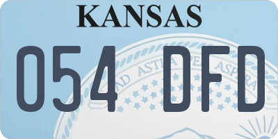KS license plate 054DFD