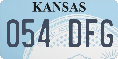 KS license plate 054DFG