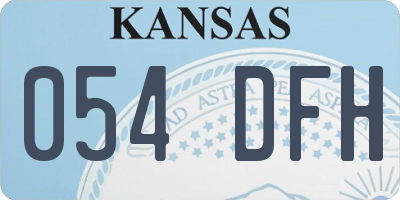 KS license plate 054DFH