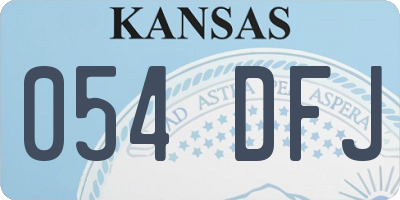 KS license plate 054DFJ