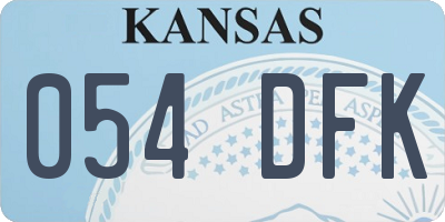 KS license plate 054DFK