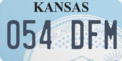 KS license plate 054DFM
